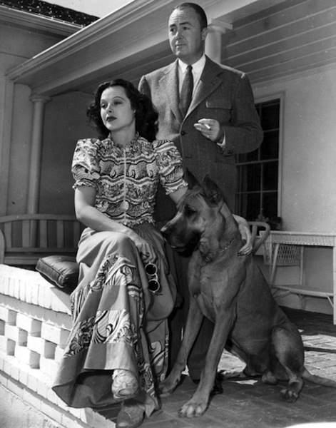 Hedy Lamarr with husband Gene Markey and Great Dane