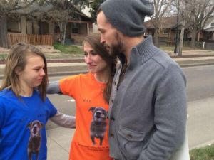 Screengrab from the ABC 7 website depicting Harley's owners meeting the Good Sam who tired to help him.