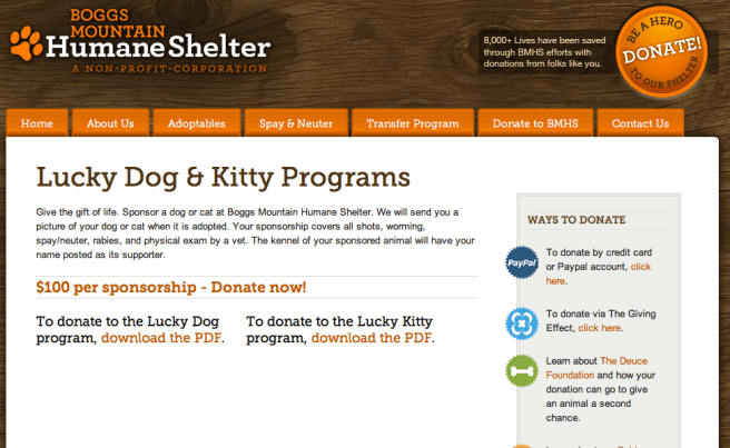 Screengrab of Kilby's scam programs at the Boggs Mountain shelter [via Metro]