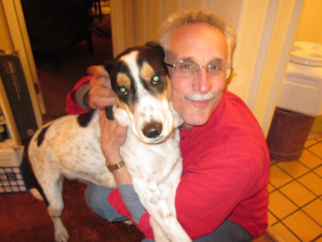 "My dear friend Dennis with the love of his life, Augie. Sebastopol, CA"  (Photo submitted by Anne D.)