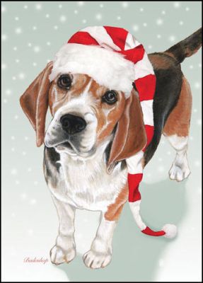 beagle xmas card