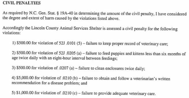 lincoln co civil penalties